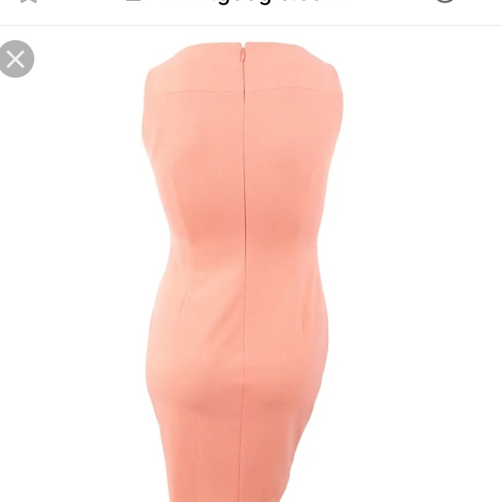 Calvin Klein Sunburst Coral Sleeveless Dress - Picture 5 of 7
